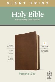 NLT Personal Size Giant Print Bible, Filament Enabled (LeatherLike, Rustic Brown, Red Letter)