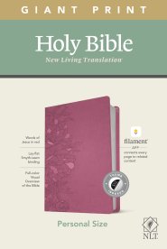 NLT Personal Size Giant Print Bible, Filament Enabled (LeatherLike, Peony Pink, Indexed, Red Letter)