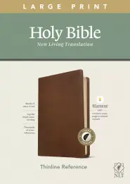 NLT Large Print Thinline Reference Bible, Filament Enabled (LeatherLike, Rustic Brown, Indexed, Red Letter)