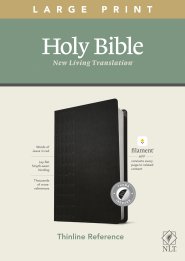 NLT Large Print Thinline Reference Bible, Filament Enabled (LeatherLike, Cross Grip Black, Indexed, Red Letter)