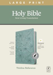 NLT Large Print Thinline Reference Bible, Filament Enabled (LeatherLike, Floral Leaf Teal, Indexed, Red Letter)