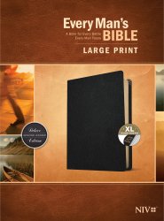 NIV Every Man's Bible, Black, Leather, Large Print, Thumb Indexed, Study Notes, Articles, Book Introductions, Biblical People Profiles, Advice from Christian Leaders