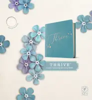 NLT THRIVE Creative Journaling Devotional Bible (Hardcover LeatherLike, Teal Blue with Rose Gold), Wide Margin, Ribbon Marker