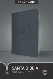 Santa Biblia RVR60, Edición zíper con referencias, letra grande (SentiPiel, Gris, Índice, Letra Roja)