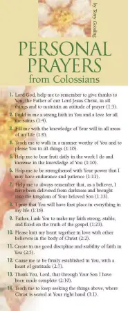 Personal Prayers From Colossians (50 pack)