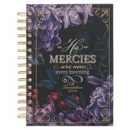 Journal Wirebound Purple Floral His Mercies Lam. 3:22-23