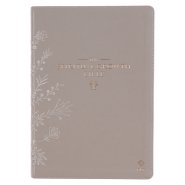 NLT, The Spiritual Growth Bible Faux Leather, Taupe Floral Embroidered