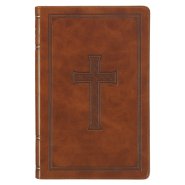 KJV Holy Bible, Standard Size Faux Leather Red Letter Edition - Thumb Index & Ribbon Marker, King James Version, Tan Cross