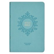 KJV Holy Bible, Compact Large Print Faux Leather Red Letter Edition - Ribbon Marker, King James Version, Teal