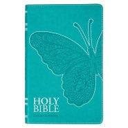 KJV Holy Bible, Gift Edition for Girls/Teens King James Version, Faux Leather Flexible Cover, Teal Butterfly