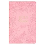 KJV Holy Bible, Gift Edition King James Version, Faux Leather Flexible Cover, Light Pink Floral