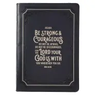 Journal Classic Zip Black Strong & Courageous Josh. 1:9