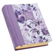 KJV Note-taking Bible Faux Leather HC, Purple Floral Printed