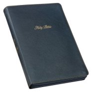 Black Faux Leather Large Print Thinline KJV Bible with Thumb Index and Zippered Closure