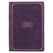 KJV Bible Giant Print Full-size Faux Leather, Purple Floral