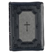 KJV Bible Super Giant Print Faux Leather, Gray/Black