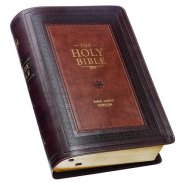 KJV Study Bible LP Faux Leather, Burgundy/Toffee