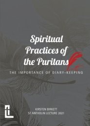 Spiritual Practices of the Puritans: The Importance of  Diary-keeping