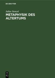 Metaphysik Des Altertums