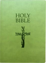 KJV Holy Bible, Cross Design, Large Print, Olive Ultrasoft: (Red Letter, Green, 1611 Version)