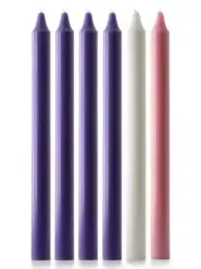 15" x 1 1/8" Advent Candle Set - Purple, Pink & White