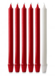 12" x 1" Fluted Advent Candle Set - Red & White