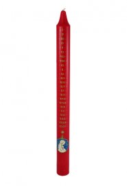 38cm Large Red & Gold Advent Candle with Mother & Child - Single