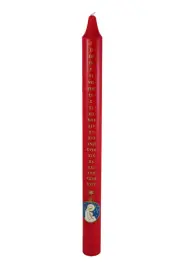 38cm Large Red & Gold Advent Candle with Mother & Child - Single