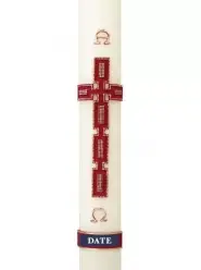 30" x 2" Paschal Candle with 2024 Celtic Cross Design Wax Relief - Single