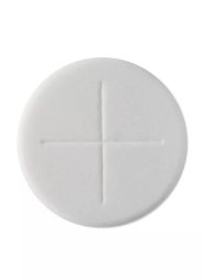 Pack 10 x 100 - 1 3/8" Single Cross Sealed Edge Roll Communion Wafers / Altar Bread