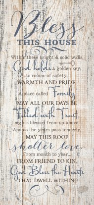 Wall Plaque-New Horizons-Bless This House (5.5" x 12")