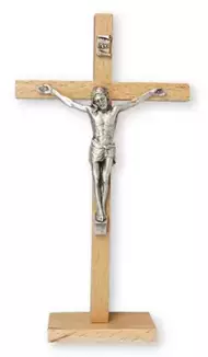 6 3/4" Beech Wood Standing Crucifix