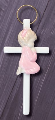 Girl Ceramic Baby Cross