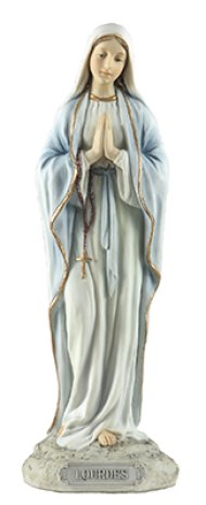 8" Our Lady Of Lourdes Veronese Resin Statue