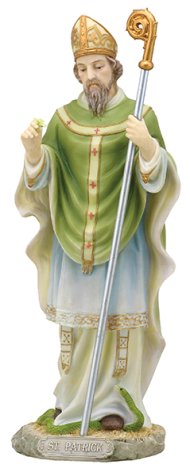 8 1/2" Saint Patrick Resin Veronese Statue