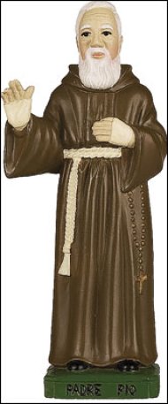 6" Saint Pio Plastic Statue