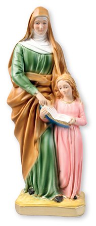 12" Saint Anne Plaster Statue