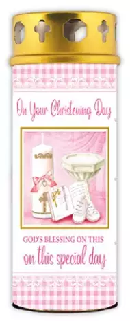 Baby Girl Christening Candle