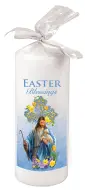 6" Easter Blessings Candle with White Ribbon