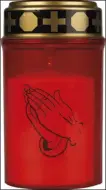 Red Praying Hands Battery Memorial Light
