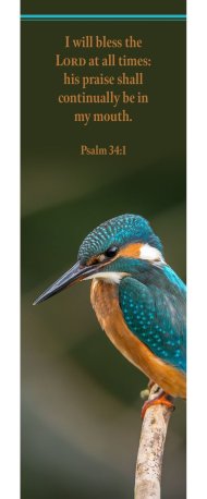 Bookmark-I Will Bless The LORD At All Times (Psalm 34:1  KJV) (Pack Of 25)