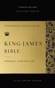 KJV, Personal Size Reference Bible, Sovereign Collection, Genuine Leather, Black, Red Letter, Comfort Print