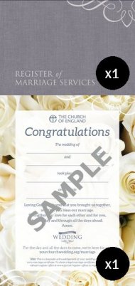 Marriage Register & Celebration Keepsake Cards