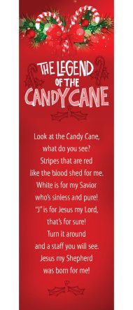 Christmas Bookmark: Legend of the Candy Cane  (Package of 25)