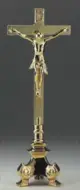 17 1/2 Inch Brass Standing Crucifix