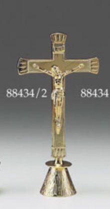 9 1/2" Brass Standing Crucifix