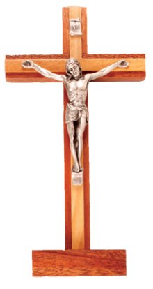 6 1/2" Mahogany Standing Crucifix