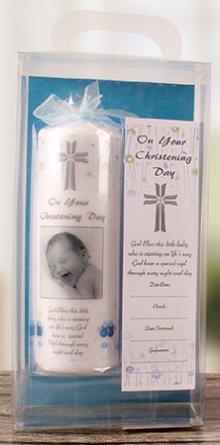 8" Gift Boxed Boy's Christening Candle