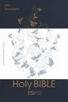 ESV Holy Bible with Apocrypha, Anglicized Deluxe Leatherette Edition, Footnotes, Presentation Page, Ribbon Markers, Maps