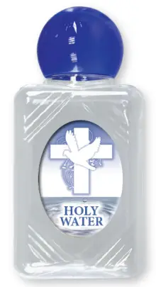 Plastic Holy Water Bottle with Resin Drop & Cross (50ml) - Single